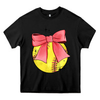 Black coquette softball bow Heavy Core Tee - JahusDesignShop