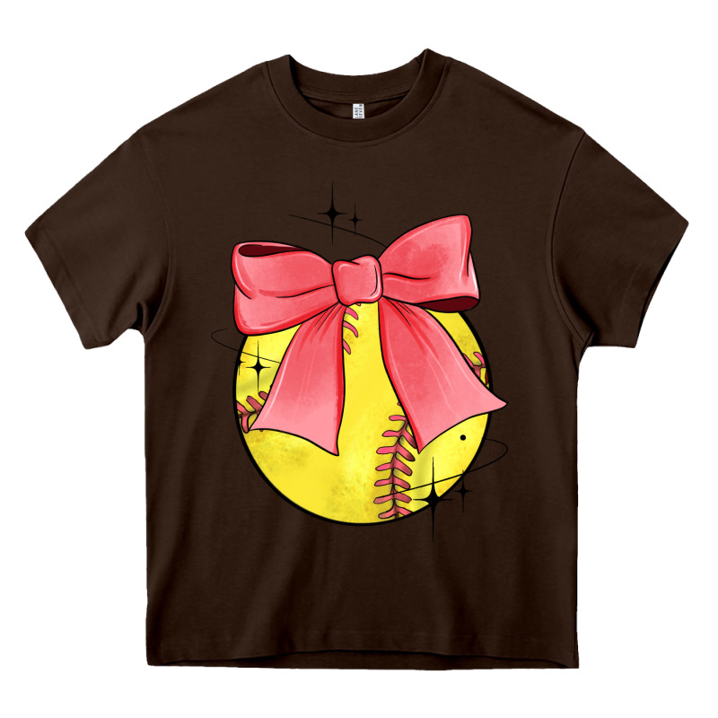 Coquette Softball Bow Heavy Core Tee by JahusDesignShop | Teevron