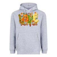 Heather Grey Love Fall Y'all Heavyweight Hoodie - CowhideDigitalArt