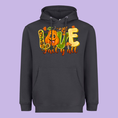 Love Fall Y'all Heavyweight Hoodie Designed By Cowhidedigitalart