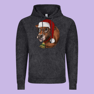 Christmas Glasses Heifer Vintage Hoodie Designed By Ranaportraitstore