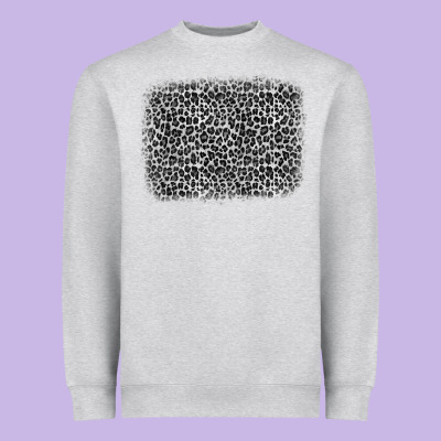 Grey Leopard Background Heavyweight Sweatshirt Designed By Oliviacreatesart