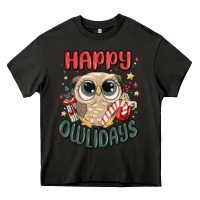 Asphalt happy owlidays Heavy Core Tee - MaliasSmallBusiness