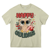 Mossy happy owlidays Heavy Core Tee - MaliasSmallBusiness