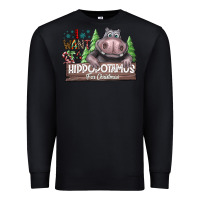 Black I Want a Hippopotamus for Christmas Premium Sweatshirt - CowhideDigitalArt