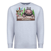 Heather Grey I Want a Hippopotamus for Christmas Premium Sweatshirt - CowhideDigitalArt