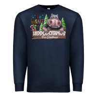 Navy I Want a Hippopotamus for Christmas Premium Sweatshirt - CowhideDigitalArt