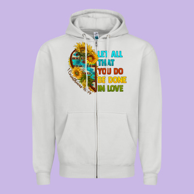 Let All That You Do Be Done In Love Zipper Hoodie Designed By Bundleandbundleshop
