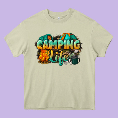 Camping Life Heavy Core Tee Designed By Nancycooperartshop