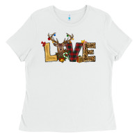 White christmas reindeer love Ladies Tee - RanaPortraitStore