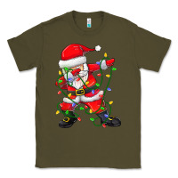 Army Green Dabbing Santa Christmas Tree Lights Classic Tee - tuanDangUi