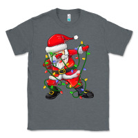 Charcoal Heather Dabbing Santa Christmas Tree Lights Classic Tee - tuanDangUi