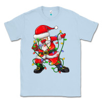 Dusty Blue Dabbing Santa Christmas Tree Lights Classic Tee - tuanDangUi