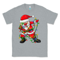 Heather Grey Dabbing Santa Christmas Tree Lights Classic Tee - tuanDangUi