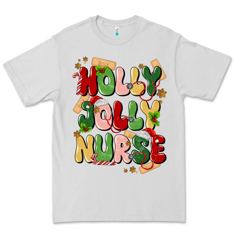 Holly Jolly Nurse Premium Tee by MaliasSmallBusiness | Teevron