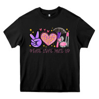 Black peace love make up Heavy Core Tee - MaliasSmallBusiness