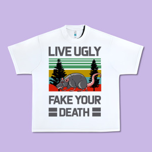 Lıve Ugly Fake Your Death Urban Heavy Tee Designed By Bettercallsaul