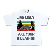 White Lıve Ugly Fake Your Death Urban Heavy Tee - Bettercallsaul