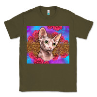 Army Green purple glitter roses sphynx cat Classic Tee - LillyAllenDesigns