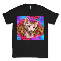 Black purple glitter roses sphynx cat Classic Tee - LillyAllenDesigns
