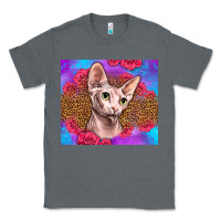 Charcoal Heather purple glitter roses sphynx cat Classic Tee - LillyAllenDesigns