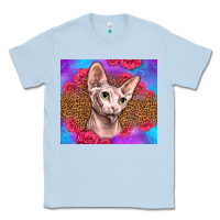 Dusty Blue purple glitter roses sphynx cat Classic Tee - LillyAllenDesigns