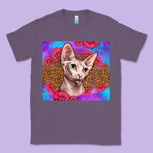 Purple Glitter Roses Sphynx Cat Classic Tee Designed By Lillyallendesigns