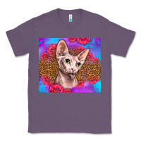 Lavender purple glitter roses sphynx cat Classic Tee - LillyAllenDesigns