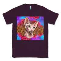 Plum purple glitter roses sphynx cat Classic Tee - LillyAllenDesigns
