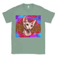 Sage purple glitter roses sphynx cat Classic Tee - LillyAllenDesigns