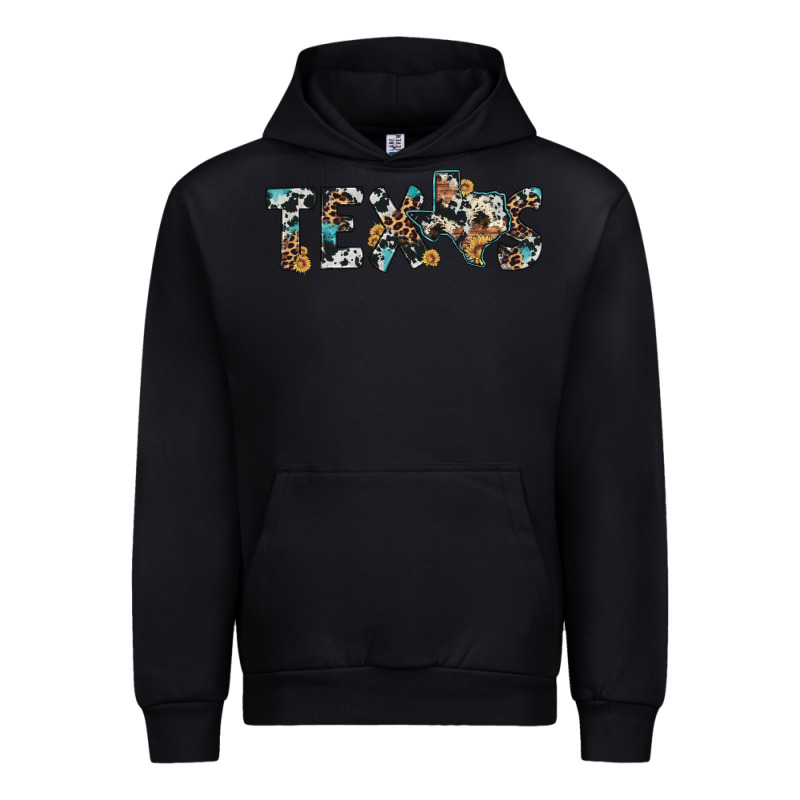 Texas Sunflower Cowhide Leopard Texas Map Urban Hoodie by Artiststas | Teevron