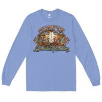 Colony Blue Chasin you like a shot of whiskey bull skull Long Sleeve Tee - HowdyJamesFarm