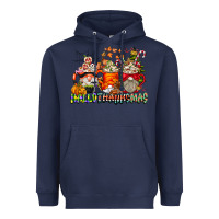 Navy Hallothanksmas Gnome Coffee Cups Heavyweight Hoodie - CowhideDigitalArt