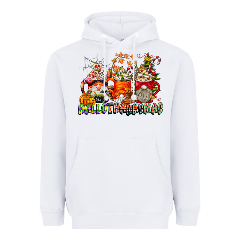 Hallothanksmas Gnome Coffee Cups Heavyweight Hoodie by CowhideDigitalArt | Teevron