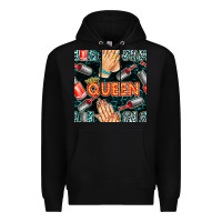 Black nail queen hand and polish with lights and leopard seamless pattern bb Premium Hoodie - BundleAndBundleShop