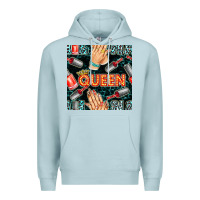 Blue Mist nail queen hand and polish with lights and leopard seamless pattern bb Premium Hoodie - BundleAndBundleShop