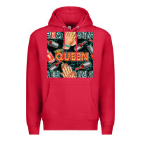 Cardinal nail queen hand and polish with lights and leopard seamless pattern bb Premium Hoodie - BundleAndBundleShop