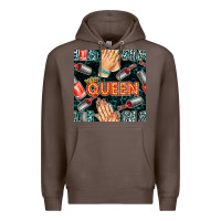 Coffee nail queen hand and polish with lights and leopard seamless pattern bb Premium Hoodie - BundleAndBundleShop