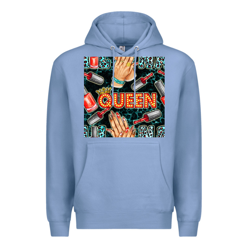 Nail Queen Hand And Polish With Lights And Leopard Seamless Pattern Bb Premium Hoodie by BundleAndBundleShop | Teevron