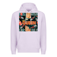 Lilac nail queen hand and polish with lights and leopard seamless pattern bb Premium Hoodie - BundleAndBundleShop