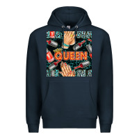 Navy nail queen hand and polish with lights and leopard seamless pattern bb Premium Hoodie - BundleAndBundleShop