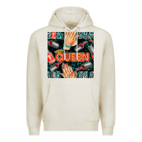 Oatmeal Heather nail queen hand and polish with lights and leopard seamless pattern bb Premium Hoodie - BundleAndBundleShop