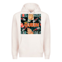 Pale Pink nail queen hand and polish with lights and leopard seamless pattern bb Premium Hoodie - BundleAndBundleShop