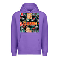 Purple nail queen hand and polish with lights and leopard seamless pattern bb Premium Hoodie - BundleAndBundleShop