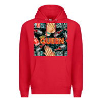 Red nail queen hand and polish with lights and leopard seamless pattern bb Premium Hoodie - BundleAndBundleShop