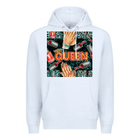 White nail queen hand and polish with lights and leopard seamless pattern bb Premium Hoodie - BundleAndBundleShop