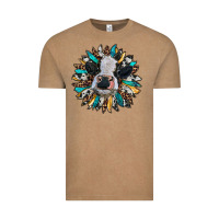 Vintage Coffee baby cow with sunflower Vintage Tee - RanaPortraitStore