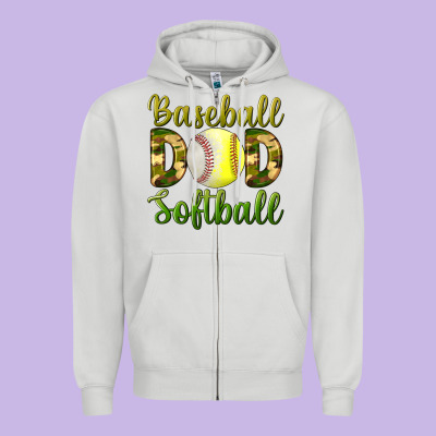 Baseball Dad Softball Zipper Hoodie Designed By Bundleandbundleshop