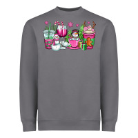 Storm pink christmas snowman coffee cups Heavyweight Sweatshirt - OliviaCreatesArt