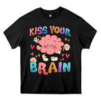 Black kiss your brain Heavy Core Tee - MaliasSmallBusiness